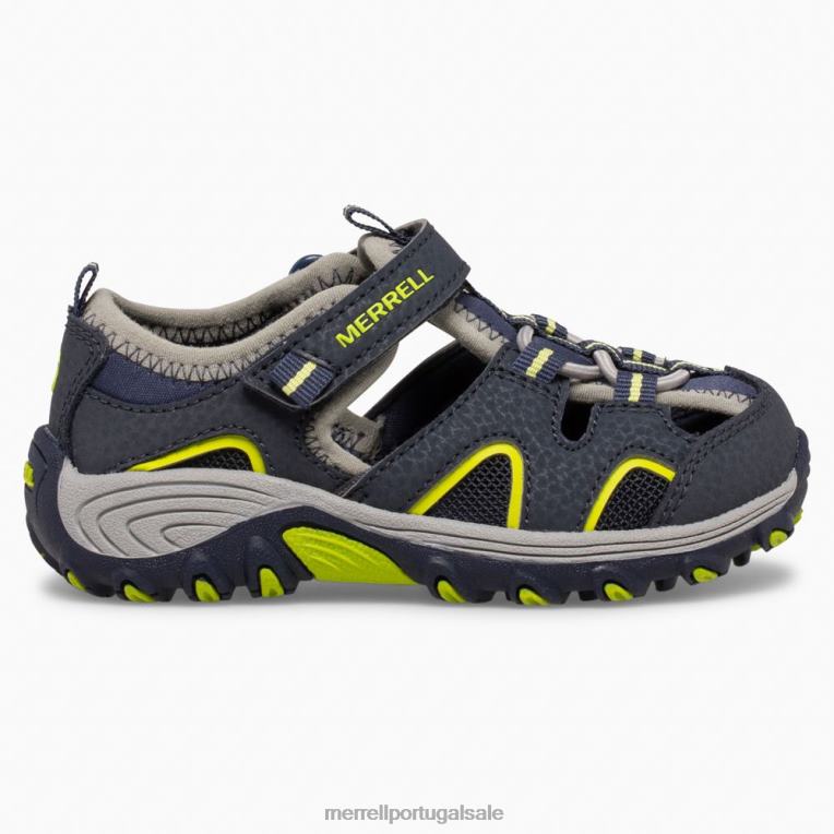 Sandália Hydro H2O Hiking Jr (ml265932) Merrell crianças 4820N1406 marinho/limão sapato