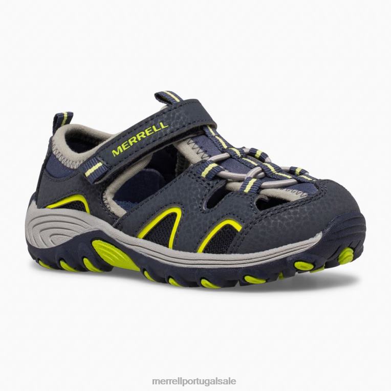 Sandália Hydro H2O Hiking Jr (ml265932) Merrell crianças 4820N1406 marinho/limão sapato