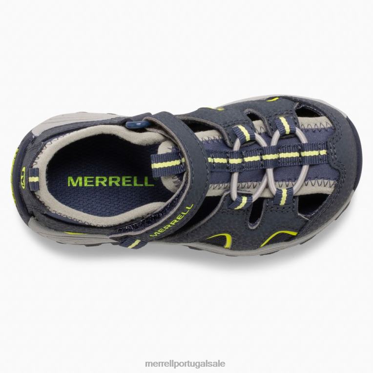 Sandália Hydro H2O Hiking Jr (ml265932) Merrell crianças 4820N1406 marinho/limão sapato