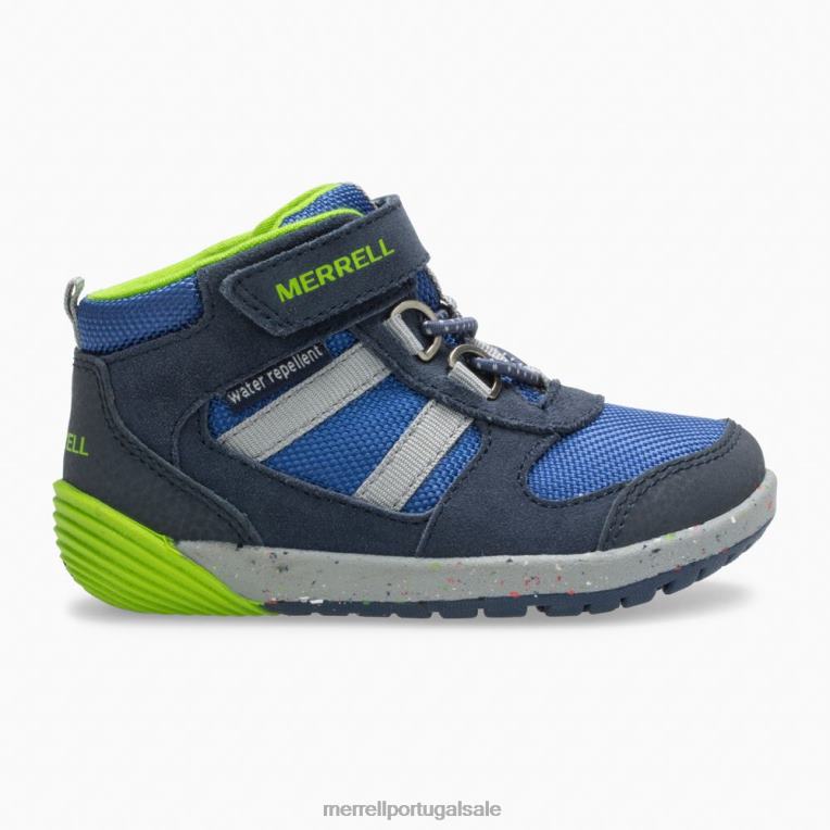 alpinista jr de passos nus (ml262608) Merrell crianças 4820N1459 marinho/verde sapato