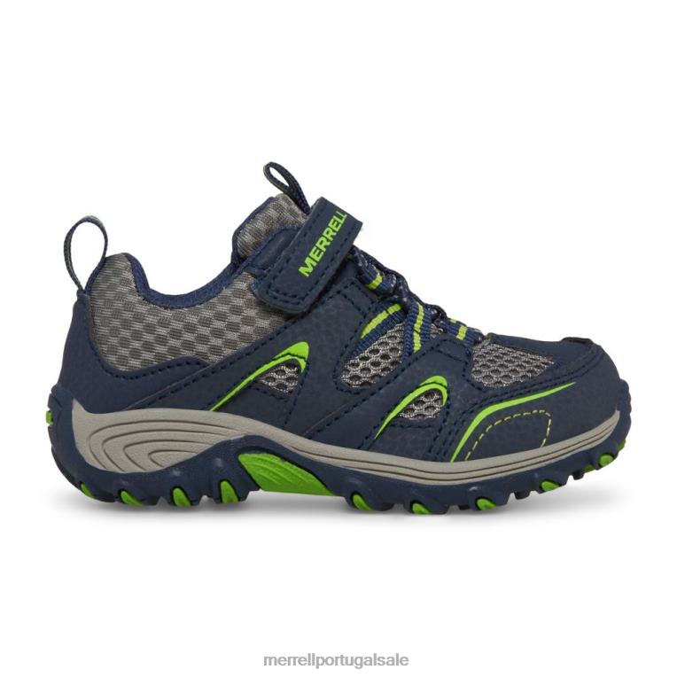 caçador de trilhas jr. sapato (ml260888) Merrell crianças 4820N1344 marinho/verde sapato