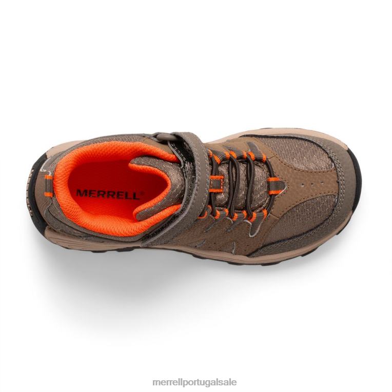 Bota Outback Mid 2 (mk266230) Merrell crianças 4820N1452 gunsmoke/argila sapato