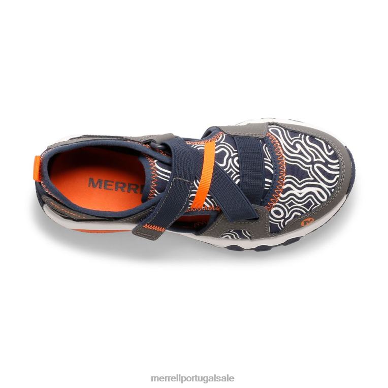 Sandália Hydro Free Roam Chroma Monark (mk265855k) Merrell crianças 4820N1503 cinza/marinho sapato