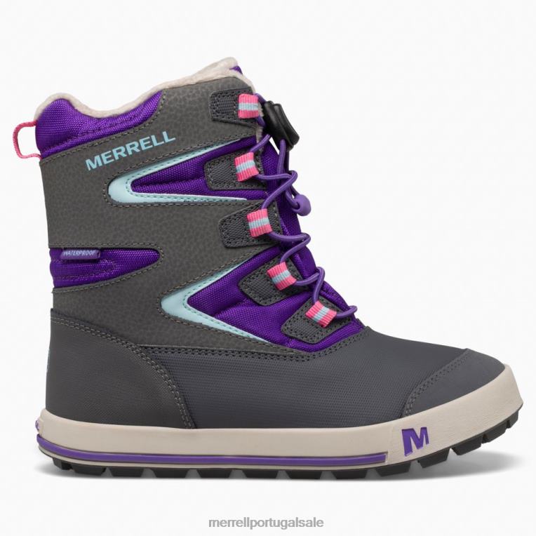 bota banco de neve 3.0 (mk166223k) Merrell crianças 4820N1484 ultravioleta/cinza sapato
