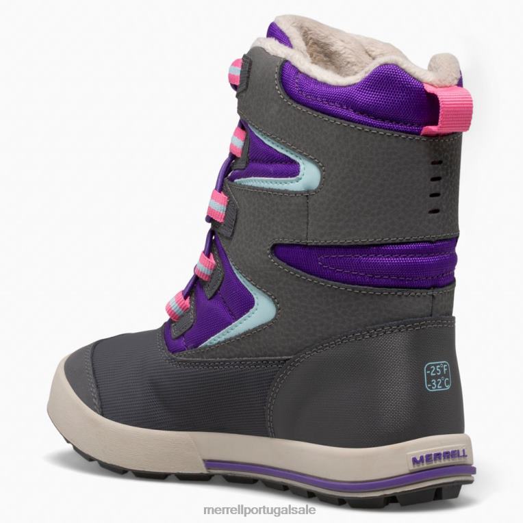 bota banco de neve 3.0 (mk166223k) Merrell crianças 4820N1484 ultravioleta/cinza sapato
