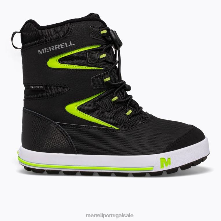 bota banco de neve 3.0 (mk265035k) Merrell crianças 4820N1480 preto/cinza/verde sapato