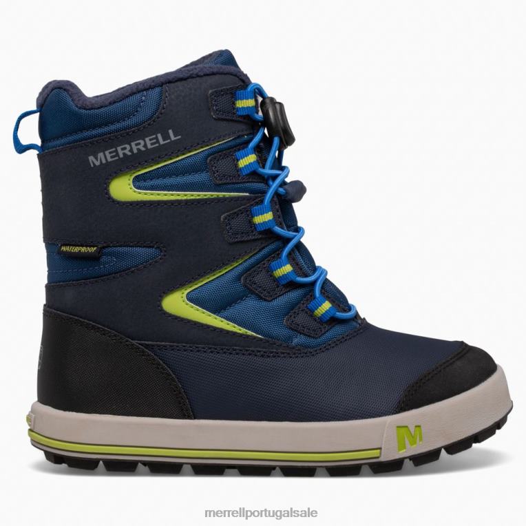 bota banco de neve 3.0 (mk266222k) Merrell crianças 4820N1479 azul marinho/cidra sapato