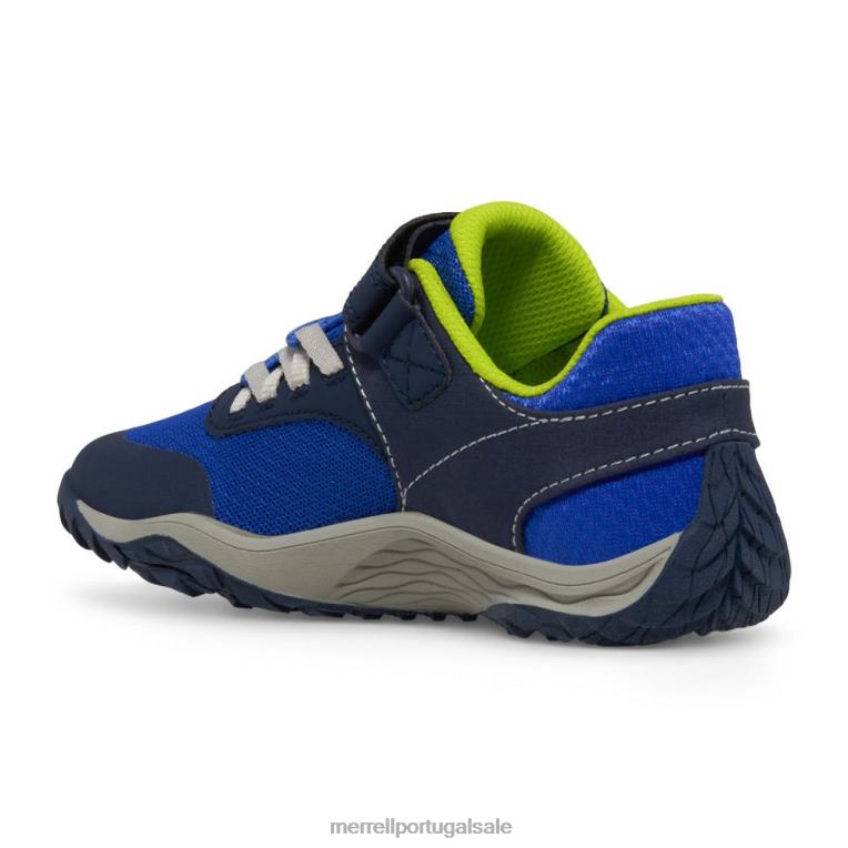 luva de trilha 7 a/c (mk266791k) Merrell crianças 4820N1441 azul/limão sapato