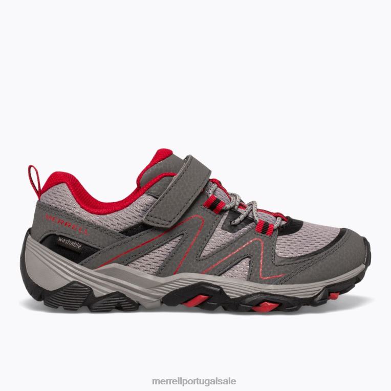 missão de trilha (mk263181) Merrell crianças 4820N1351 cinza/vermelho/preto sapato