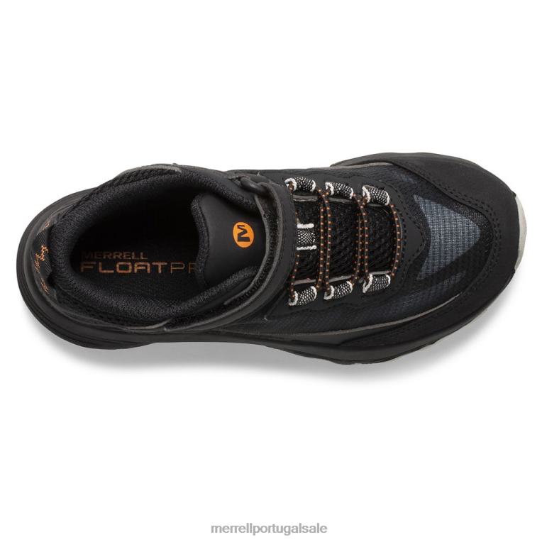 moab speed mid a/c à prova d'água (mk265951) Merrell crianças 4820N1385 preto sapato