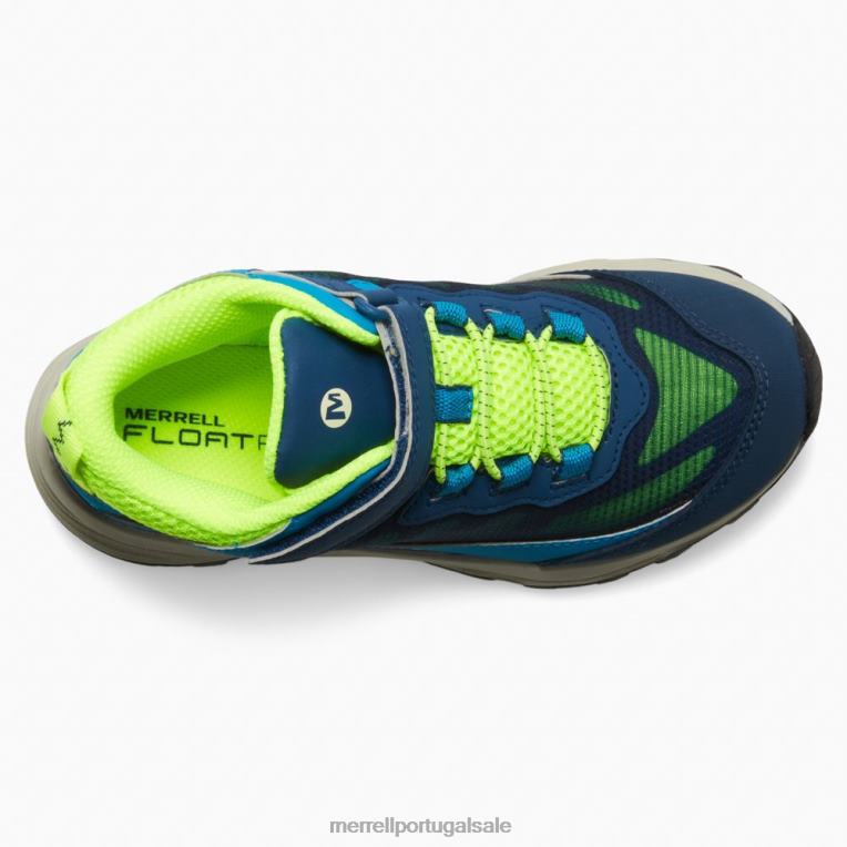 moab speed mid a/c à prova d'água (mk267121) Merrell crianças 4820N1384 marinha/oi viz sapato