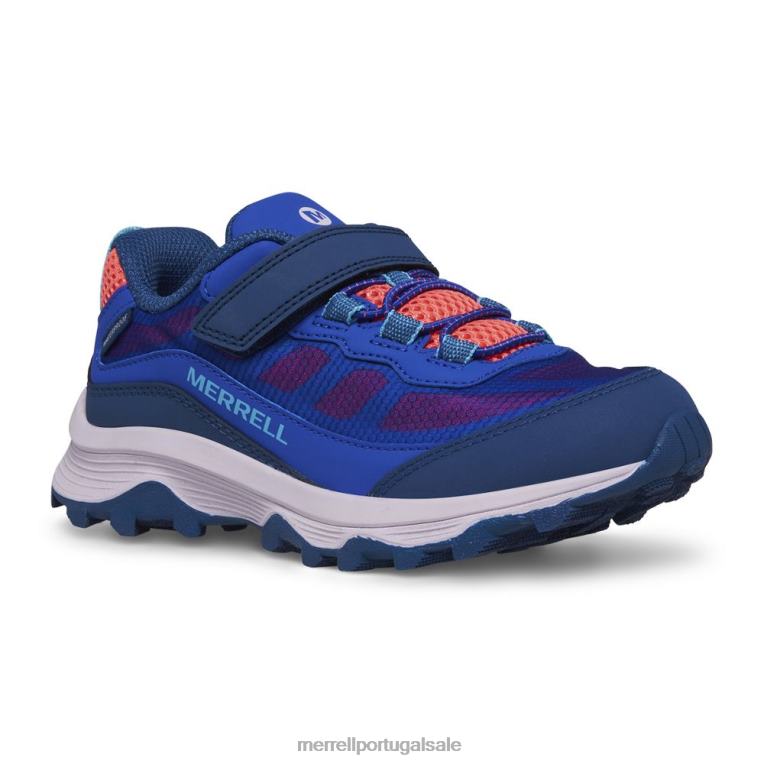moab velocidade baixa a/c à prova d'água (mk166989) Merrell crianças 4820N1364 azul/berry/turq sapato