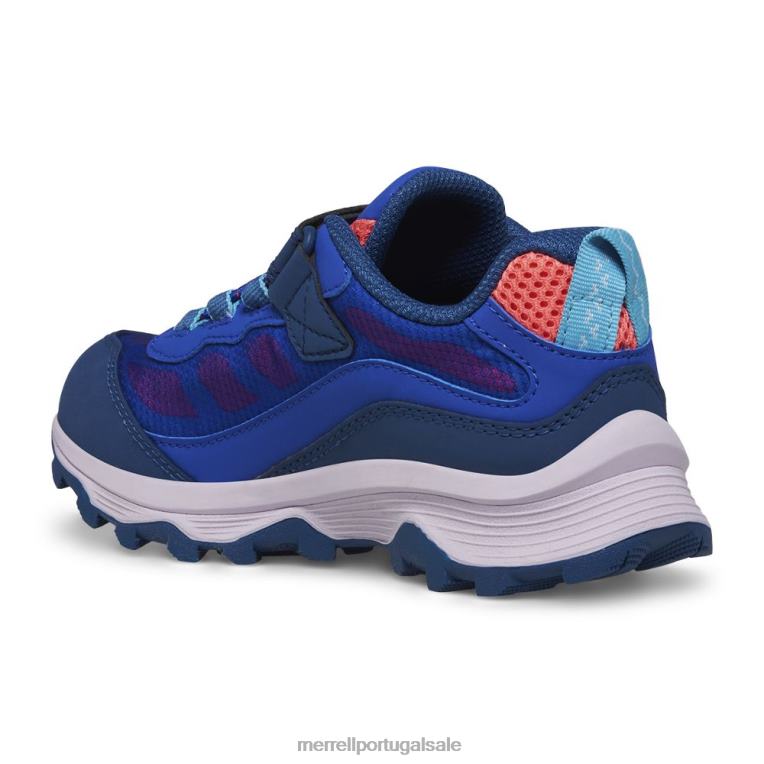 moab velocidade baixa a/c à prova d'água (mk166989) Merrell crianças 4820N1364 azul/berry/turq sapato