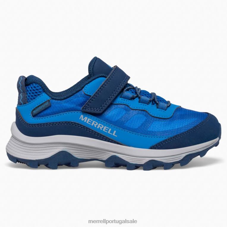 moab velocidade baixa a/c à prova d'água (mk265979) Merrell crianças 4820N1363 azul sapato