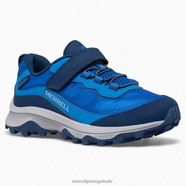 moab velocidade baixa a/c à prova d'água (mk265979) Merrell crianças 4820N1363 azul sapato