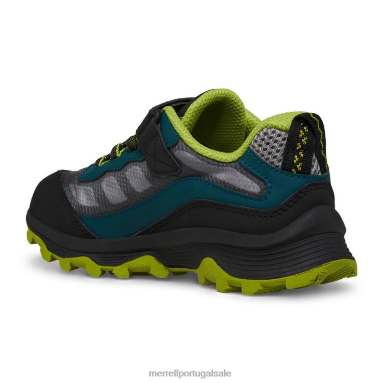 moab velocidade baixa a/c à prova d'água (mk267111) Merrell crianças 4820N1365 verde profundo/preto sapato