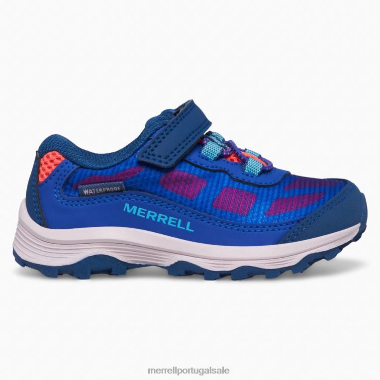 moab velocidade baixa ar condicionado jr. sapatilha impermeável (ml167123) Merrell crianças 4820N1369 azul/berry/turquesa sapato