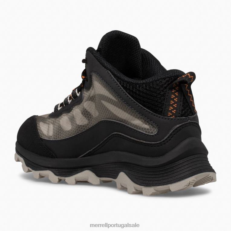 moab velocidade média à prova d'água (mk265424) Merrell crianças 4820N1378 preto sapato