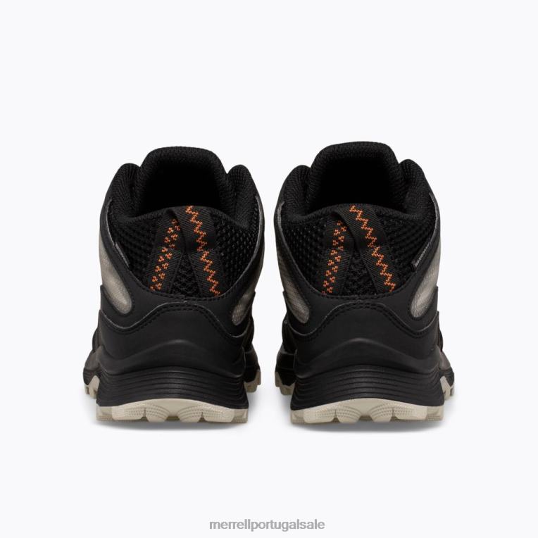 moab velocidade média à prova d'água (mk265424) Merrell crianças 4820N1378 preto sapato