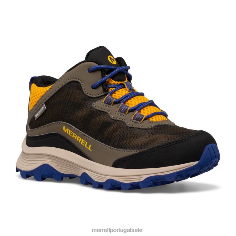 moab velocidade média à prova d'água (mk266263) Merrell crianças 4820N1381 cobalto/ouro sapato