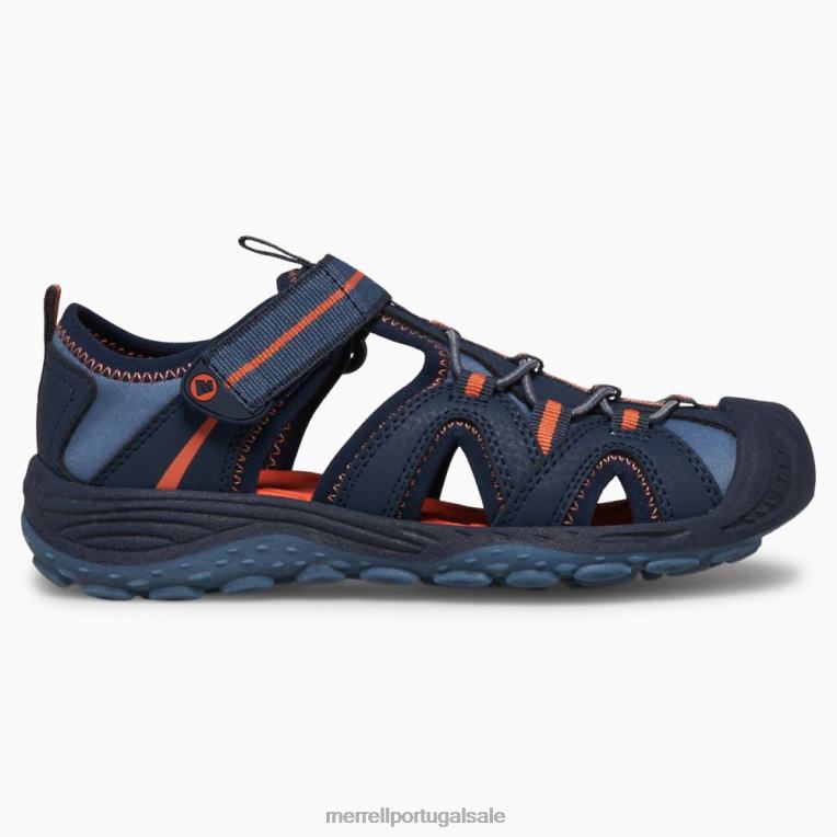sandália hidro 2 (mk266972) Merrell crianças 4820N1474 marinho/laranja sapato