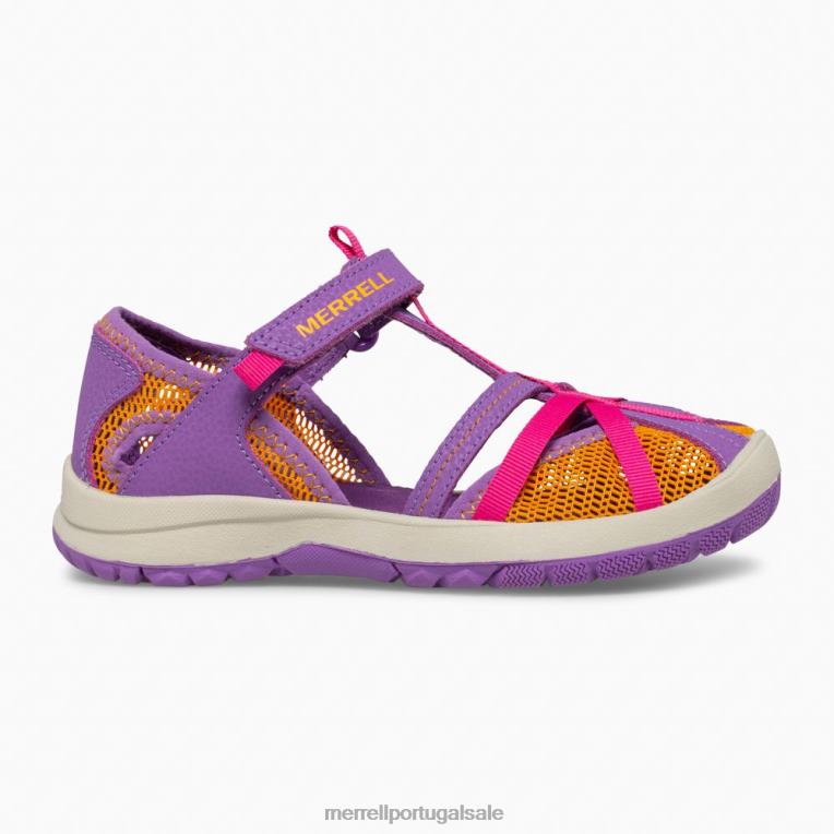 sandália libélula (mk165698k) Merrell crianças 4820N1415 roxo/laranja sapato