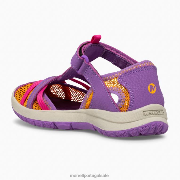 sandália libélula (mk165698k) Merrell crianças 4820N1415 roxo/laranja sapato