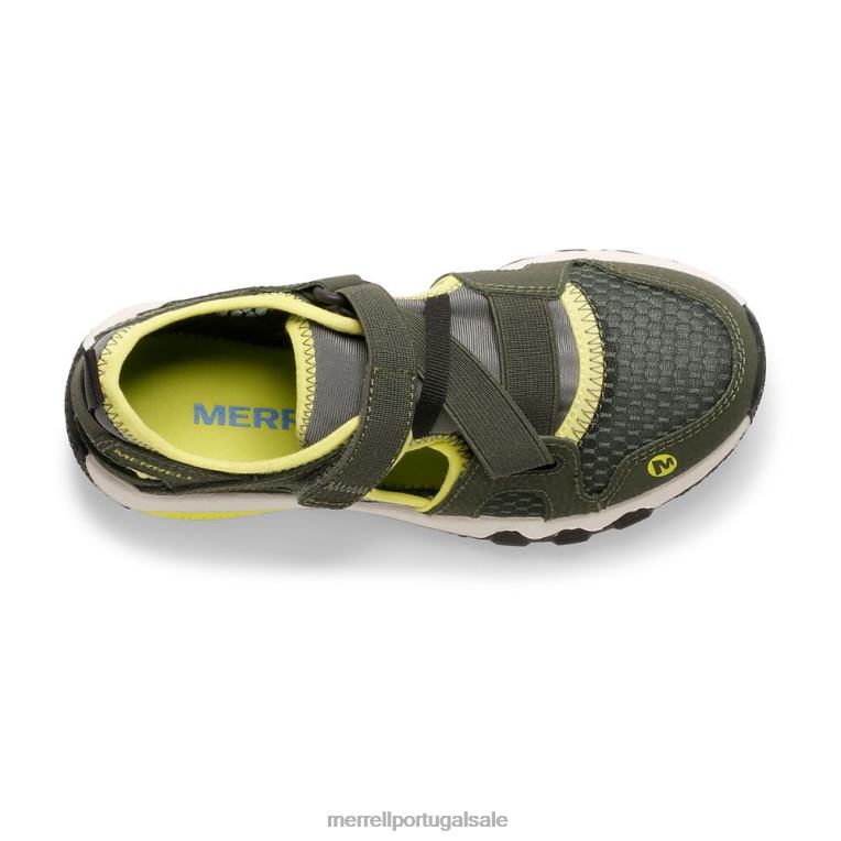 sandália monarca hidro free roam (mk265670k) Merrell crianças 4820N1501 azeitona/lima sapato