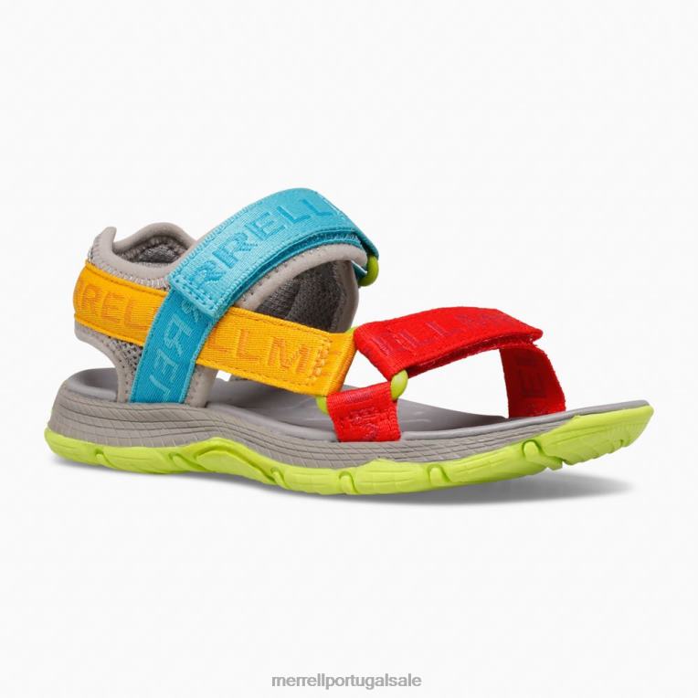 sandália web kahuna (mk265674k) Merrell crianças 4820N1400 logo cinza/multi sapato