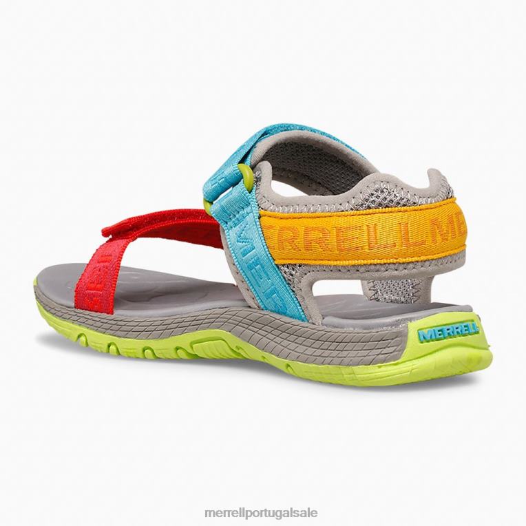 sandália web kahuna (mk265674k) Merrell crianças 4820N1400 logo cinza/multi sapato