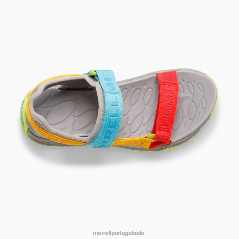 sandália web kahuna (mk265674k) Merrell crianças 4820N1400 logo cinza/multi sapato