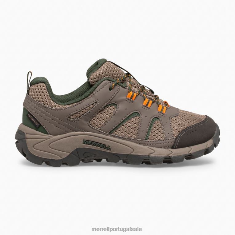 tênis Oakcreek impermeável de renda baixa (mk264771) Merrell crianças 4820N1448 pedregulho sapato