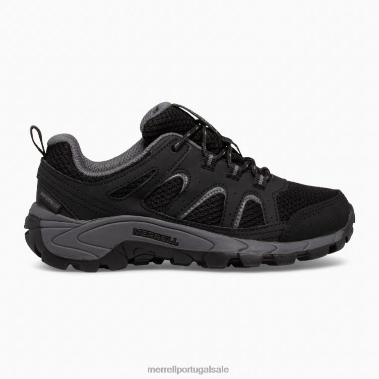 tênis Oakcreek impermeável de renda baixa (mk265427) Merrell crianças 4820N1449 cinza escuro sapato