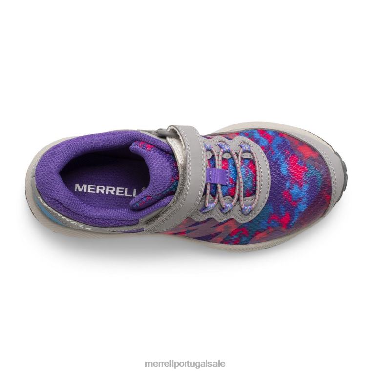 tênis nova 2 (mk166239) Merrell crianças 4820N784 cinza/multi sapato