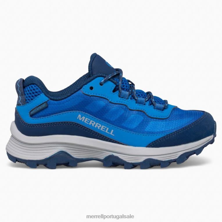 velocidade moab baixa à prova d'água (mk265940) Merrell crianças 4820N1374 azul sapato