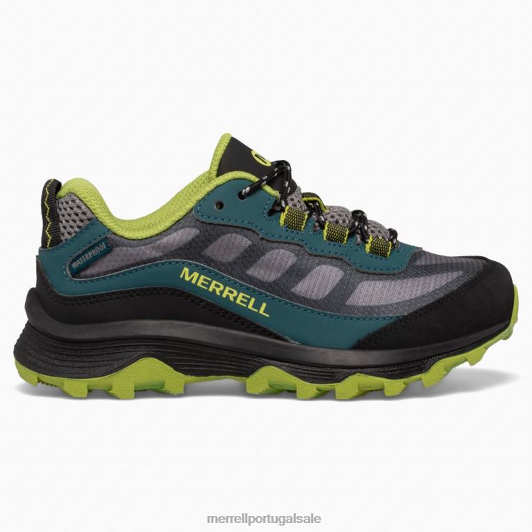 velocidade moab baixa à prova d'água (mk266264) Merrell crianças 4820N1370 verde profundo/preto sapato