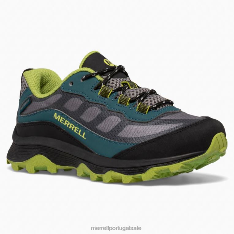 velocidade moab baixa à prova d'água (mk266264) Merrell crianças 4820N1370 verde profundo/preto sapato
