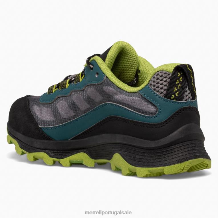 velocidade moab baixa à prova d'água (mk266264) Merrell crianças 4820N1370 verde profundo/preto sapato