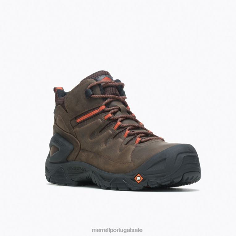 Bota de trabalho resistente à prova d'água 6'' de couro com biqueira (j099341) Merrell homens 4820N716 expresso sapato