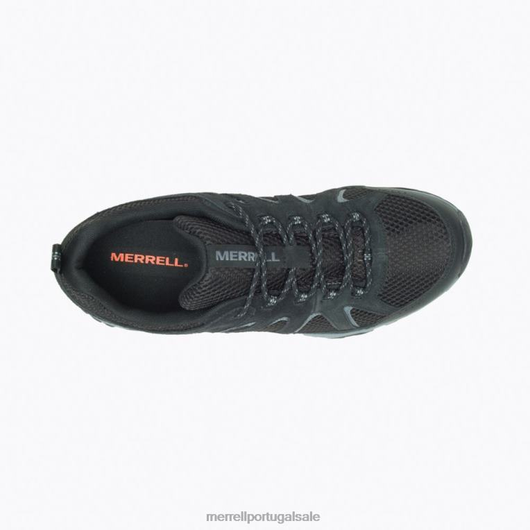 largura larga de Oakcreek (j036305w) Merrell homens 4820N395 preto sapato