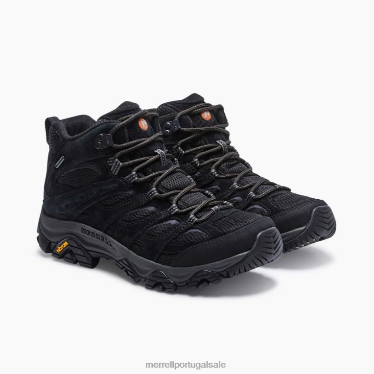 moab 3 meio à prova d'água (j035835) Merrell homens 4820N129 preto sapato