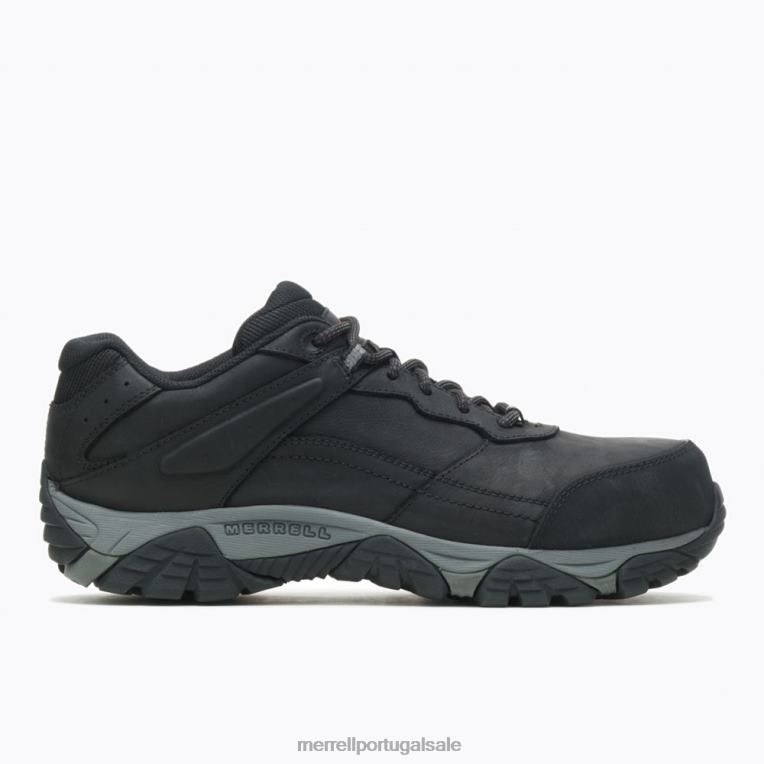 largura larga da fibra de carbono da aventura moab (j004635w) Merrell homens 4820N421 preto sapato