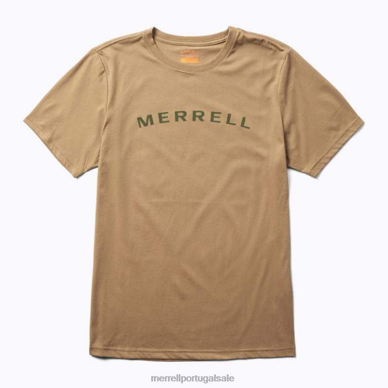 camiseta de manga curta com logomarca (jms26332-176) Merrell homens 4820N586 tonalidade sépia roupas