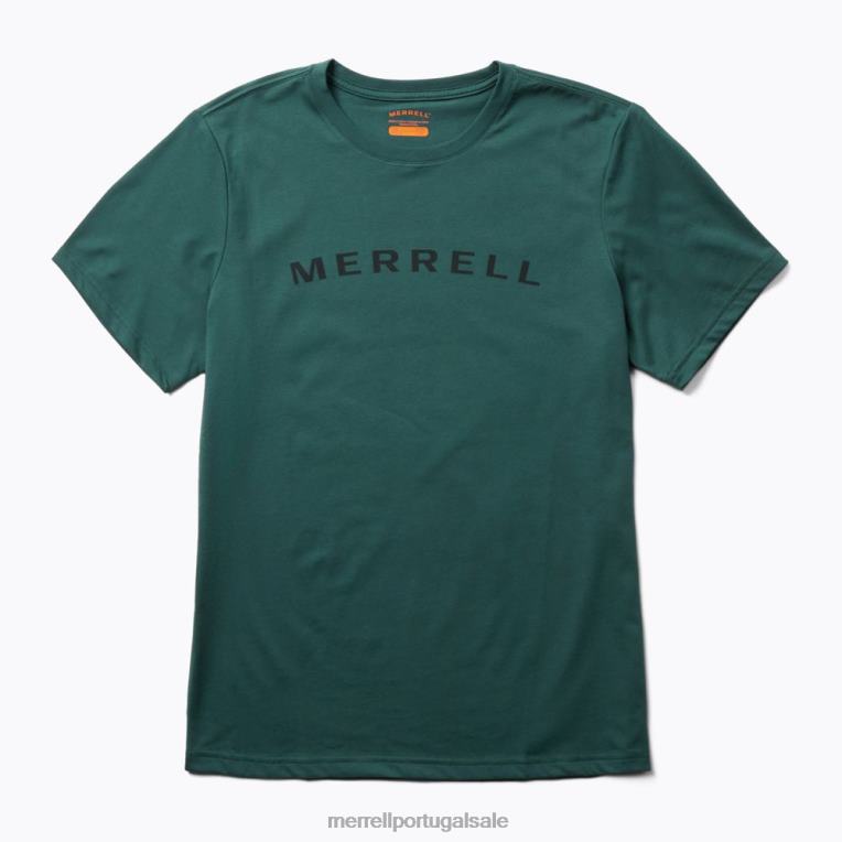 camiseta de manga curta com logomarca (jms26332-325) Merrell homens 4820N585 musgo marinho roupas