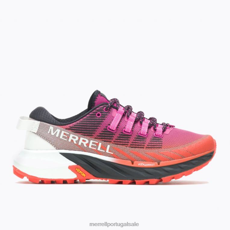 pico de agilidade 4 (j067524) Merrell mulheres 4820N925 fúcsia/tangerina sapato