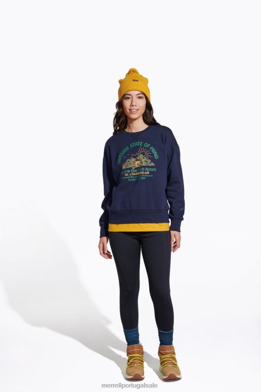 tripulação de fora do estado de espírito (jwf26634-353) Merrell mulheres 4820N1153 marinha roupas