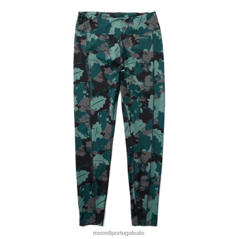 legging para corrida em trilha (jwf26560-330) Merrell mulheres 4820N1194 impressão de folha de musgo do mar roupas
