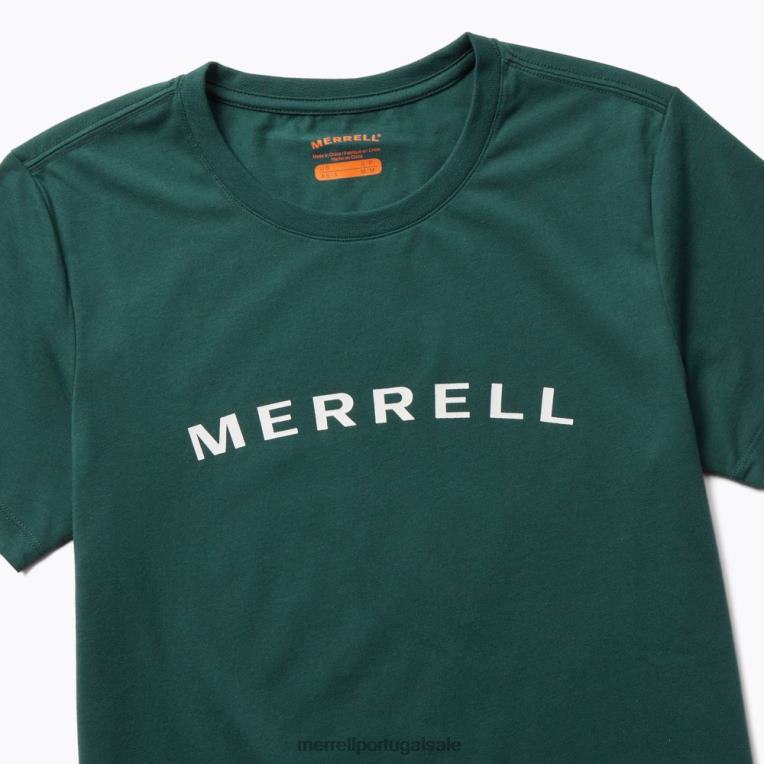 camiseta de manga curta com logomarca (jws26368-325) Merrell mulheres 4820N1299 musgo marinho roupas