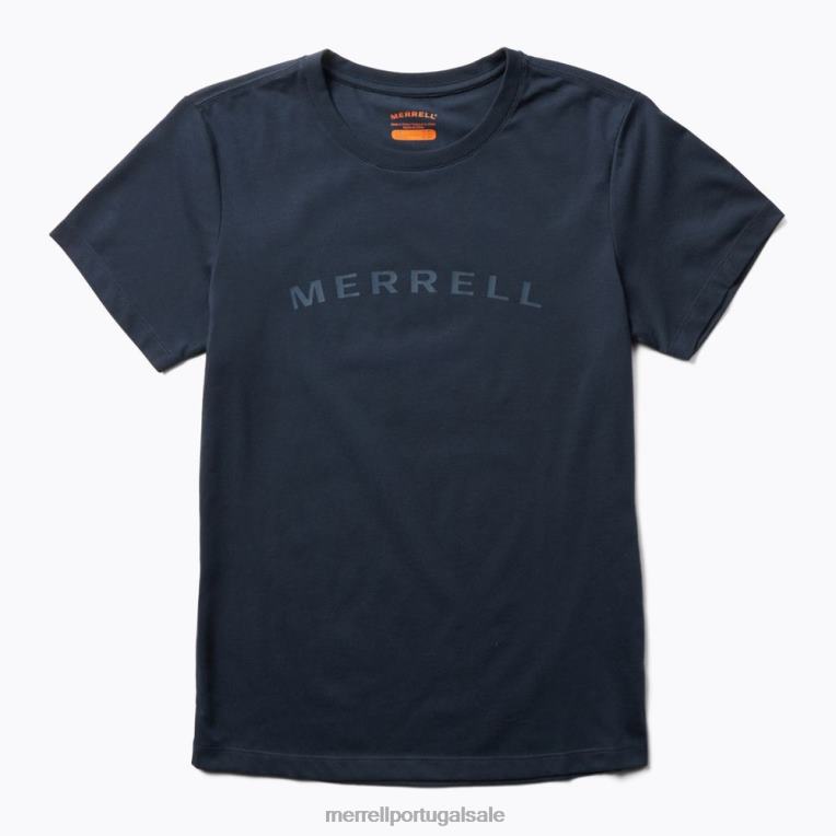 camiseta de manga curta com logomarca (jws26368-353) Merrell mulheres 4820N1302 marinha roupas
