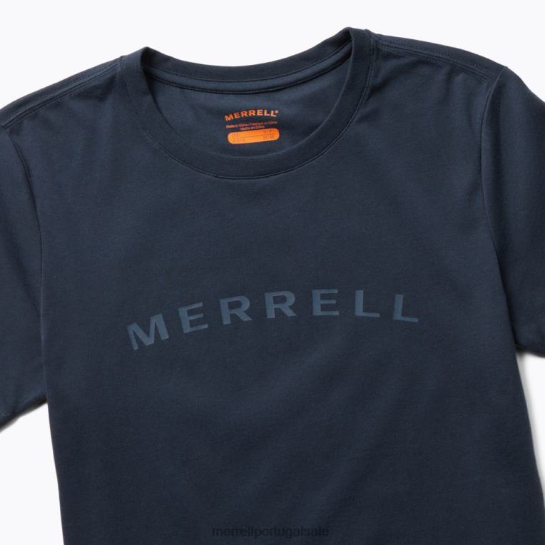 camiseta de manga curta com logomarca (jws26368-353) Merrell mulheres 4820N1302 marinha roupas